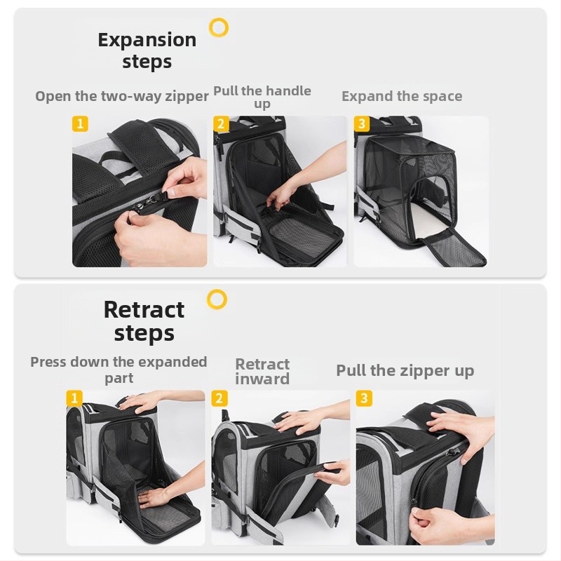 Rucsac EVA pentru animale de companie, extensibil, capacitate 10–20, pentru câini și pisici, portabil și pliabil, design respirabil, brand Saint Long