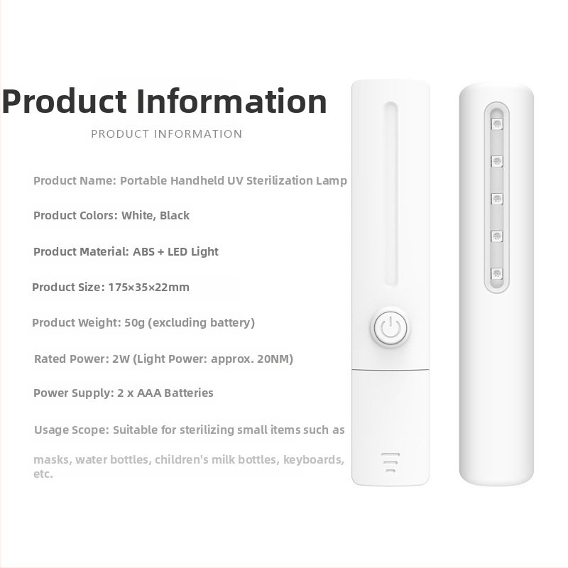 UVC dezinfekcinė lemputė, nešiojama rankinė, suderinama su iPad, OEM režimas, licencijuojama privata etiketė