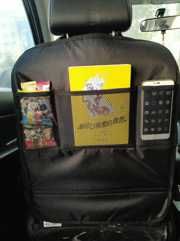 Protector din piele pentru spatele scaunului auto, cu buzunar de depozitare suspendat, potrivire universală, personalizabil