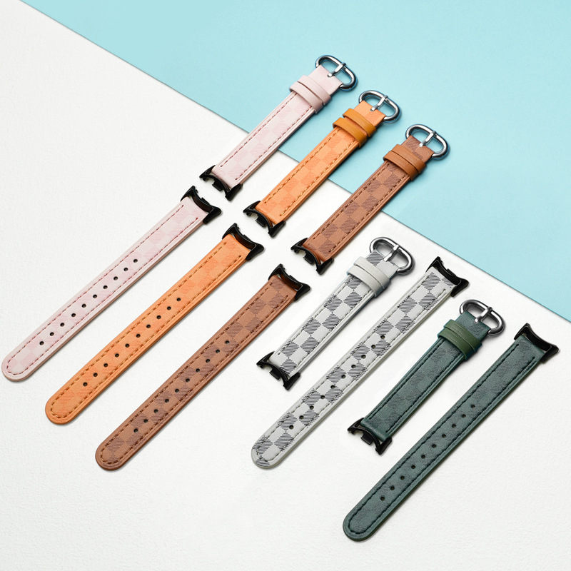 Mi Band 8/9 Каишка от кожа с каре — спортна, против изпотяване, универсална (Бранд: Alles; Стил: Прост; Съвместимост: Mi Band 8/9)