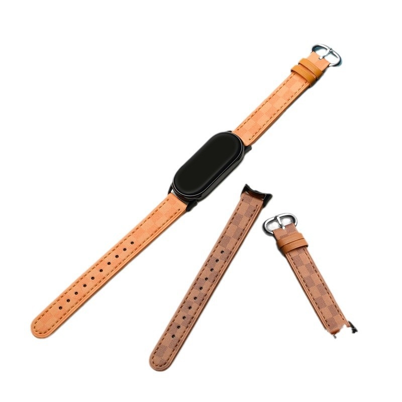 Mi Band 8/9 Каишка от кожа с каре — спортна, против изпотяване, универсална (Бранд: Alles; Стил: Прост; Съвместимост: Mi Band 8/9)