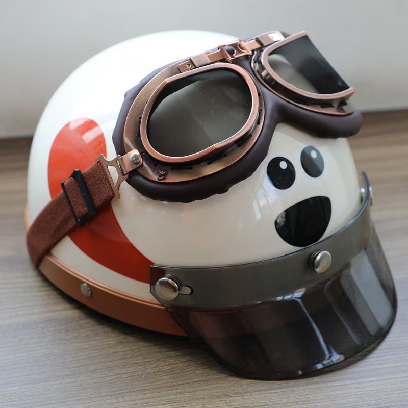 Karikatūras suņa pusķivere, ABS materiāls, 3C sertifikāts, piemērota visām sezonām, elektrisko motociklu lietošanai