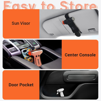Automobilski čekić za hitno razbijanje stakla, elektroplatinirani završetak, ABS kućište, 142 g, Zhejiang, prilagodljivo