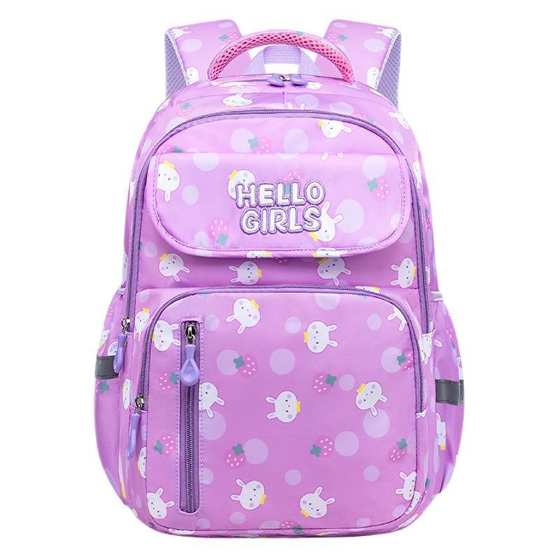 Κοριτσίστικη ελαφριά PU σχολική τσάντα πλάτης για τάξεις 3–4, διαπνέουσα, ultra‑light, με ιμάντες αερόσφυξης και μοτίβο ζωάκια