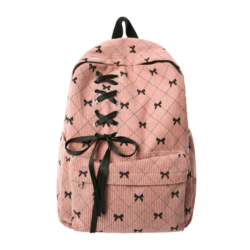Corduroy ruksak s mašnicom – Unisex, 36–55L, za 15-inčni laptop