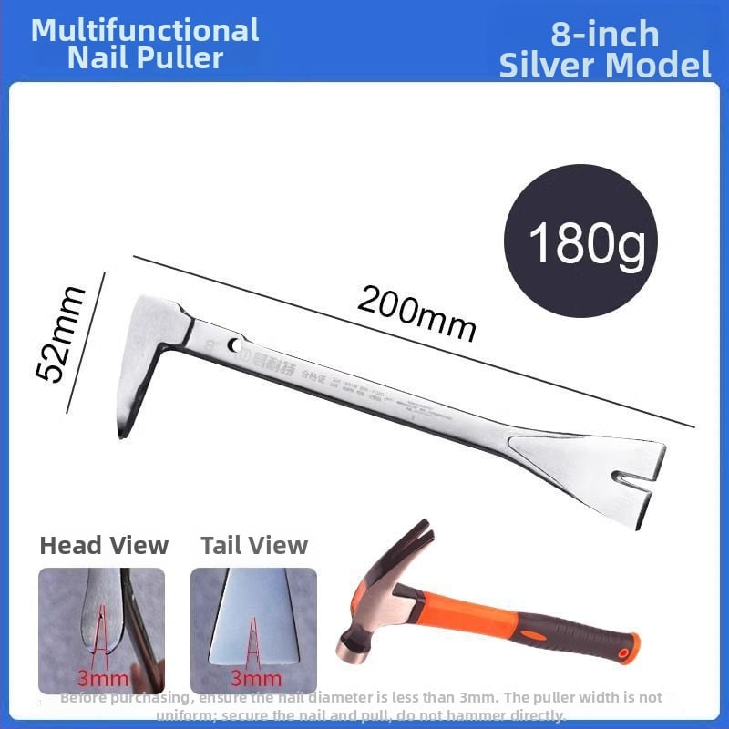 Heksagonalni štap od karbonskog čelika – višenamjenski alat za vađenje noktiju, s čekićem