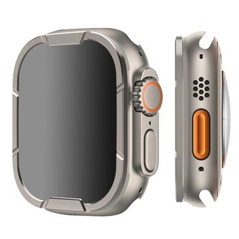Apple Watch Ultra 1/2 cadru metalic, protector de ecran din sticlă securizată