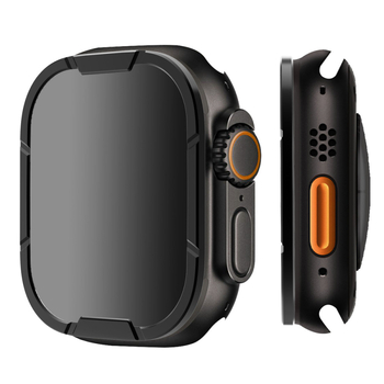 Apple Watch Ultra 1/2 cadru metalic, protector de ecran din sticlă securizată