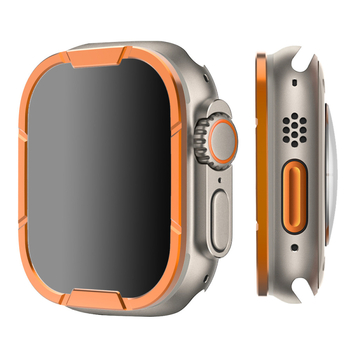 Apple Watch Ultra 1/2 cadru metalic, protector de ecran din sticlă securizată