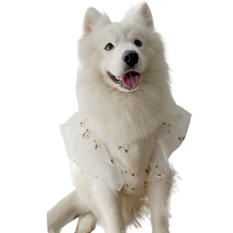 Сватбена рокля за кучета, полиестер, дрехи за домашни любимци, универсална кройка