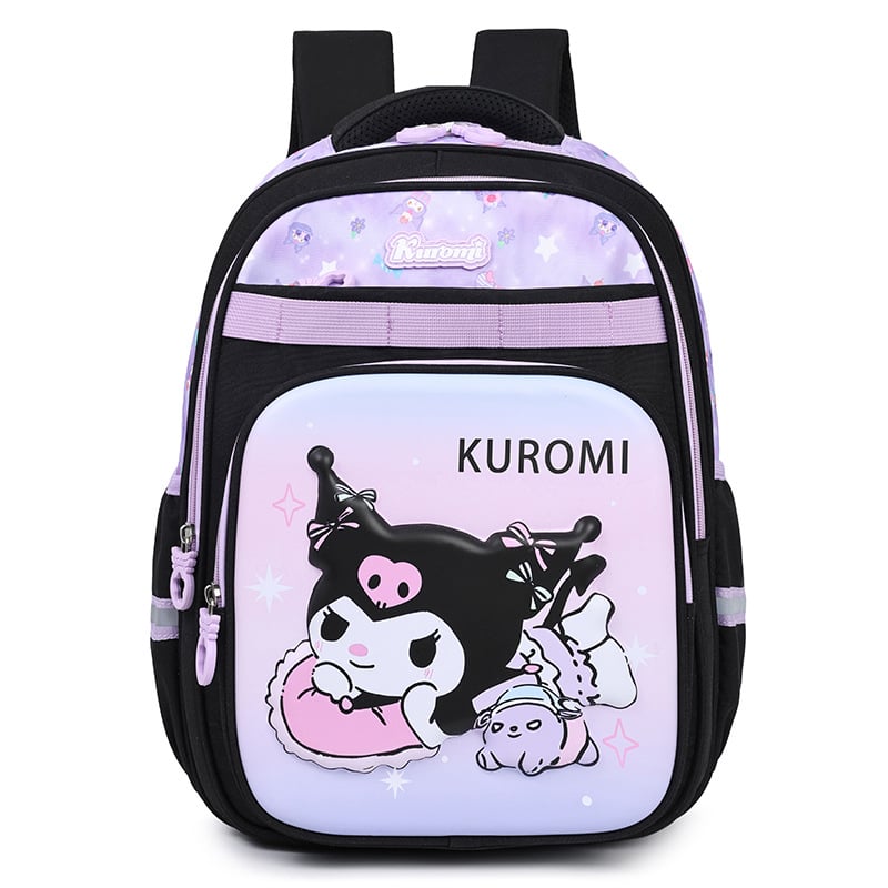 Kuromi ruksak s crtić dizajnom, lagan za leđa, velik kapacitet (Oxford tkanina, unisex, razredi 3–4, zakrivljene naramenice)