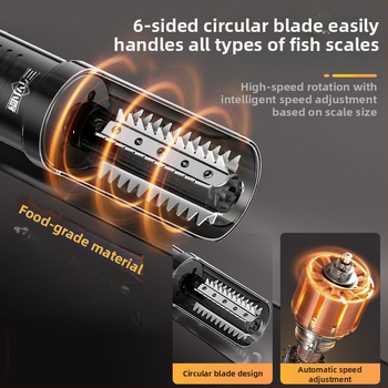 Ηλεκτρικός απολεπτήρας ψαριών — πλήρως αυτοματοποιημένος, επαγγελματικός για εμπορική επεξεργασία ψαριών, από ανοξείδωτο ατσάλι 304