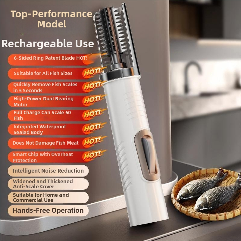Ηλεκτρικός απολεπτήρας ψαριών — πλήρως αυτοματοποιημένος, επαγγελματικός για εμπορική επεξεργασία ψαριών, από ανοξείδωτο ατσάλι 304