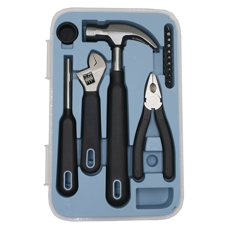 Σετ εργαλείων οικιακής χρήσης, 15 τεμάχια, ατσάλι χρωμιοβάνιο, πολυλειτουργικό για οικιακές επισκευές