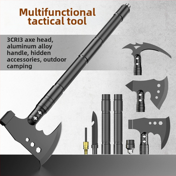 Lauko sulankstomas kirvis ir plaktukas – aliuminio lydinio komplektas