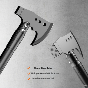 Lauko sulankstomas kirvis ir plaktukas – aliuminio lydinio komplektas