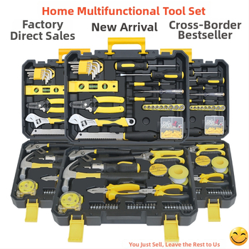 Σετ εργαλείων με 110 τεμάχια σε κουτί, για οικιακές εγκαταστάσεις, υδραυλικά, ηλεκτρολογία και ξυλουργικές επισκευές (Μάρκα: Fred; Υλικά: PP, TPR, χάλυβας άνθρακα)