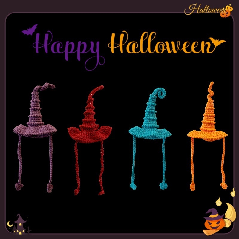 Állatfejfedő – kézzel horgolt gyapjúból, monokróm minta, fotórekvizit Halloweenre
