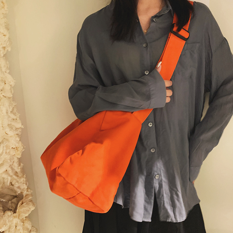 Ženska Tote torba u korejskom stilu, velika kapaciteta, crossbody s jednom naramenicom, washed vintage canvas bucket torba