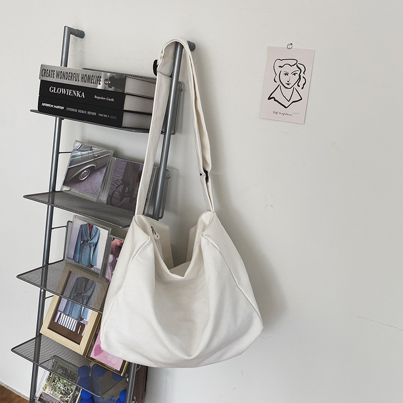 Ženska Tote torba u korejskom stilu, velika kapaciteta, crossbody s jednom naramenicom, washed vintage canvas bucket torba