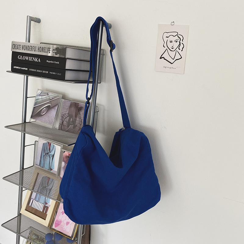 Ženska Tote torba u korejskom stilu, velika kapaciteta, crossbody s jednom naramenicom, washed vintage canvas bucket torba