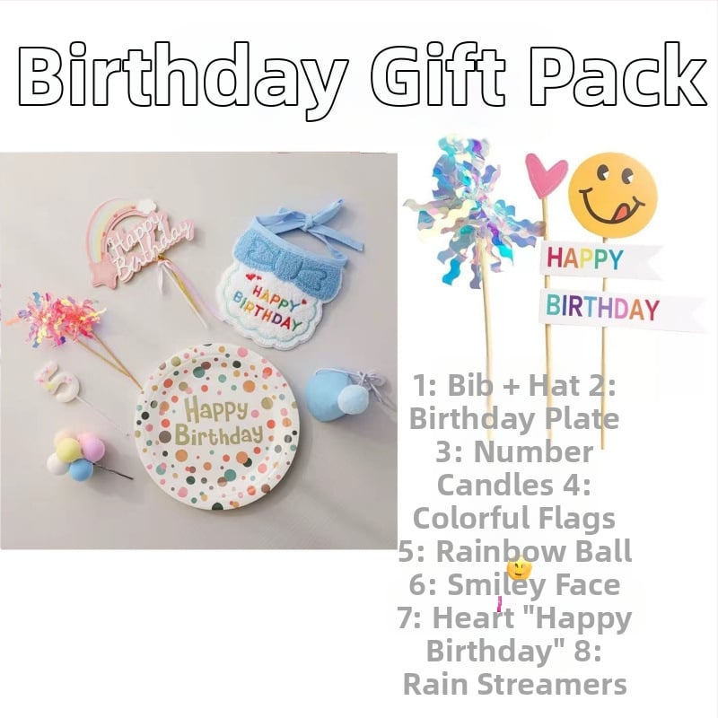 Set de decor pentru ziua de naștere a animalelor de companie (pisici și câini), cu decorațiuni pentru tort, recuzită foto și bavete pentru saliva | Marca: Exclusive Item | Țara de origine: China continentală | Stil: Modern Minimalist | Sezon: Primăvară și 