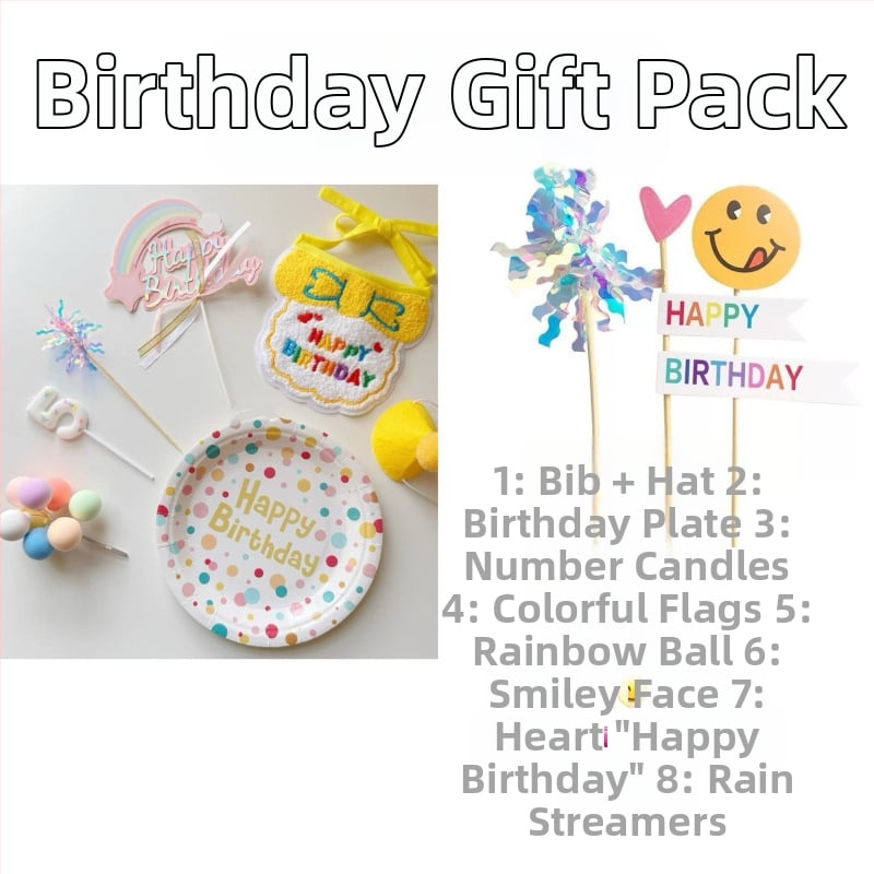 Set de decor pentru ziua de naștere a animalelor de companie (pisici și câini), cu decorațiuni pentru tort, recuzită foto și bavete pentru saliva | Marca: Exclusive Item | Țara de origine: China continentală | Stil: Modern Minimalist | Sezon: Primăvară și 