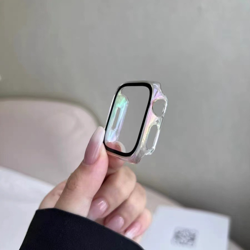 Prozirni zaštitni kućište za Apple Watch Series 9 s motivom sirene i šarenim elektroplatiranim filmom, integrirano kućište