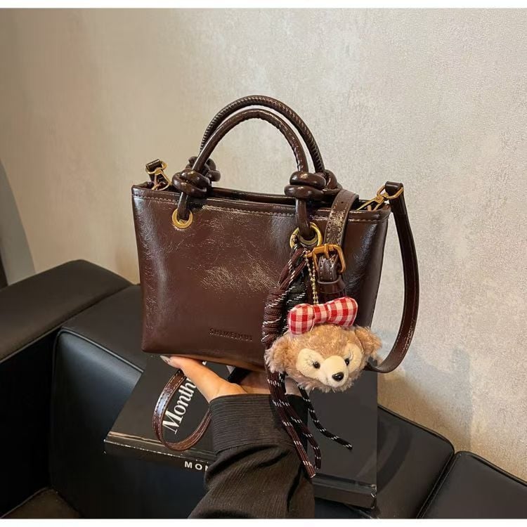 Geantă bucket unisex, piele sintetică, căptușeală din pânză, Primăvara 2025