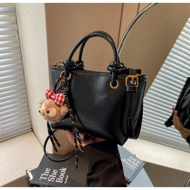 Geantă bucket unisex, piele sintetică, căptușeală din pânză, Primăvara 2025