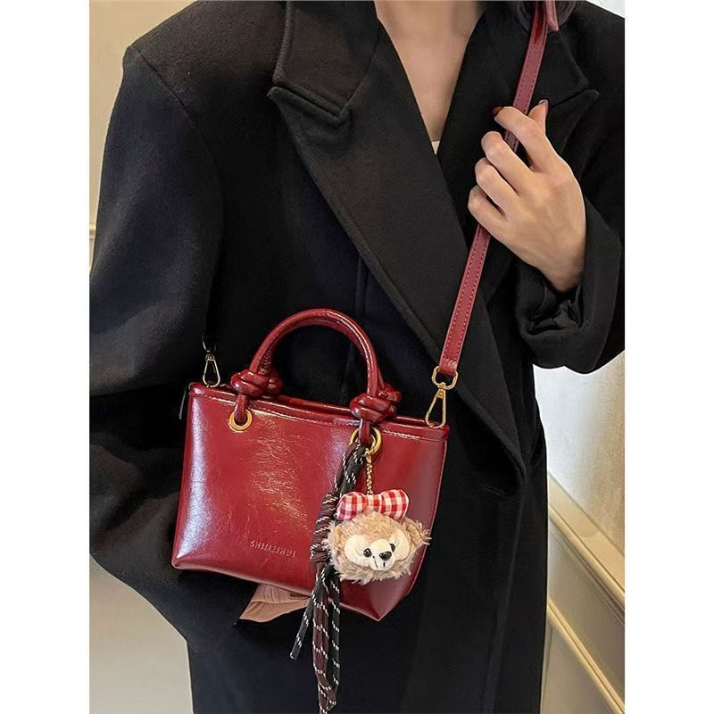 Geantă bucket unisex, piele sintetică, căptușeală din pânză, Primăvara 2025