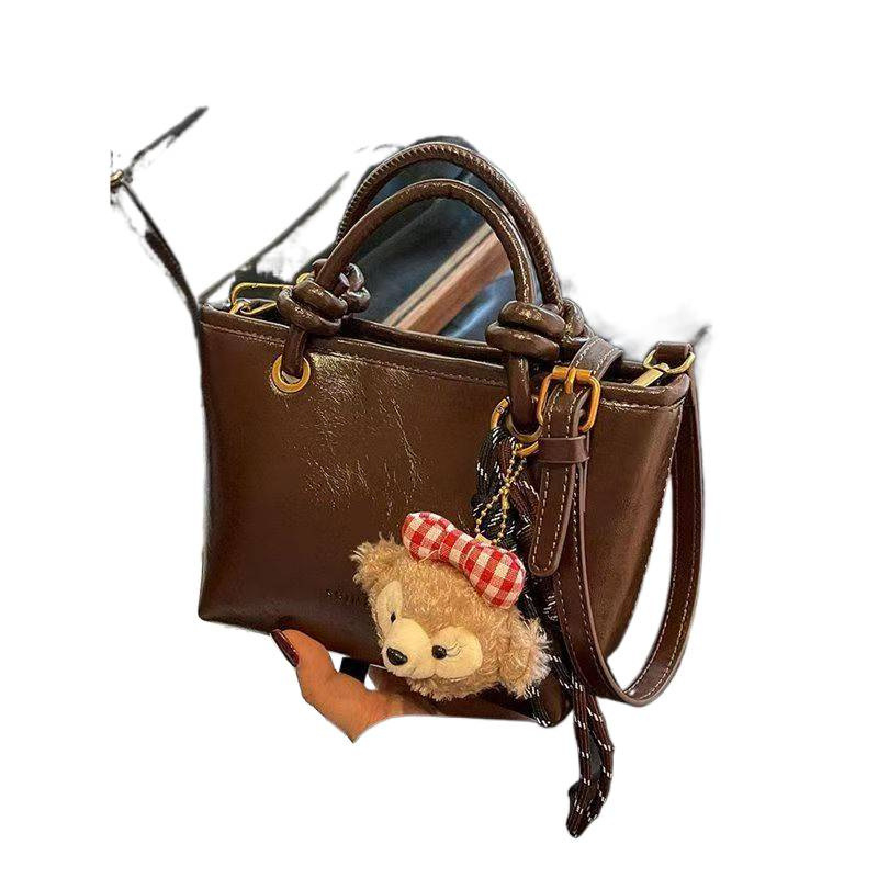 Geantă bucket unisex, piele sintetică, căptușeală din pânză, Primăvara 2025