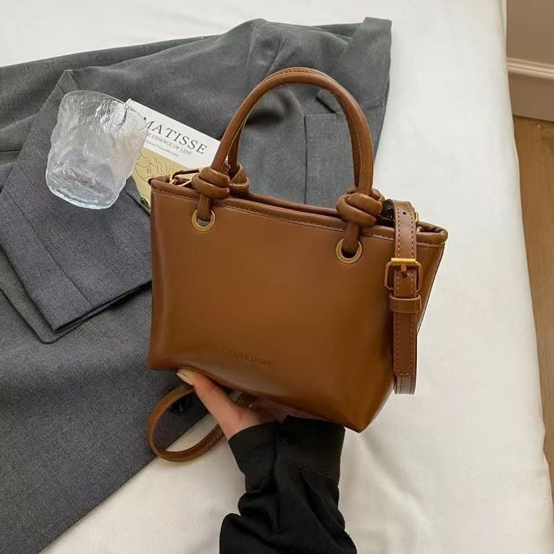 Geantă bucket unisex, piele sintetică, căptușeală din pânză, Primăvara 2025