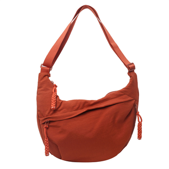 Ženska dumpling torba — najlonska crossbody torba, dumpling oblik, zatvarač, skriveni džep sa zatvaračem, džep za telefon