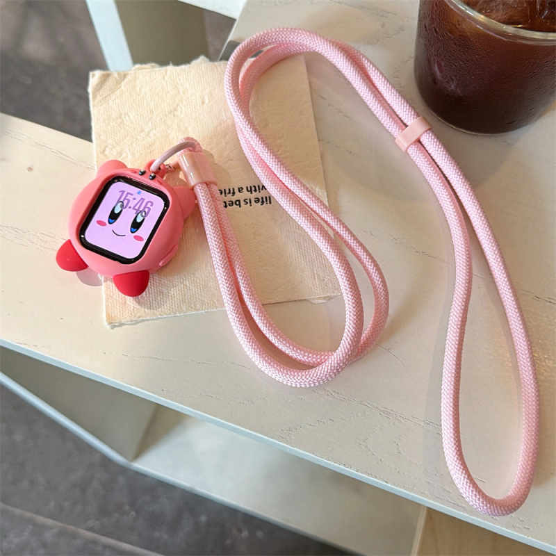 Silikonska zaštitna futrola za Apple Watch 1/2/3 generacije s dugim ružičastim užetom