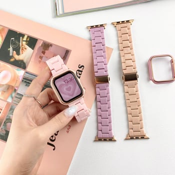 Set cu curea de ceas și husă protectoare pentru Apple Watch | Material: rășină | Brand: Xiameng | Compatibil cu Apple Watch | Greutate: 0.02 | Data lansării: 2022-05-30