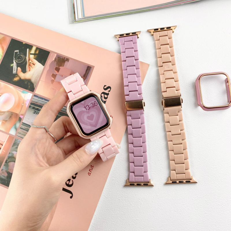 Set cu curea de ceas și husă protectoare pentru Apple Watch | Material: rășină | Brand: Xiameng | Compatibil cu Apple Watch | Greutate: 0.02 | Data lansării: 2022-05-30