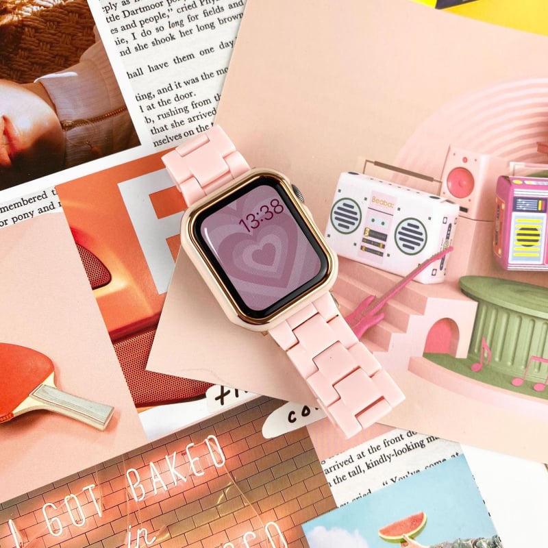 Set cu curea de ceas și husă protectoare pentru Apple Watch | Material: rășină | Brand: Xiameng | Compatibil cu Apple Watch | Greutate: 0.02 | Data lansării: 2022-05-30