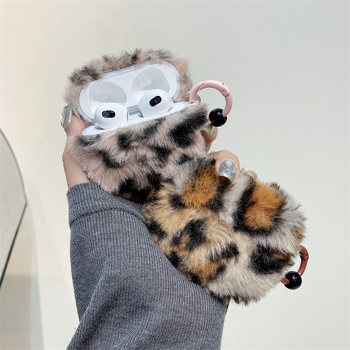 Θήκη AirPods με λεοπάρ βελούδινο υλικό, μαλακό περίβλημα σε cartoon στυλ, κατασκευή με κόλλα — Μάρκα Kirby, Συμβατή με Apple