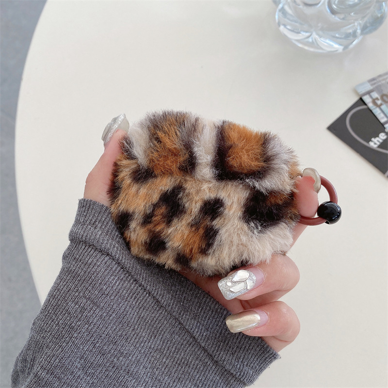 Θήκη AirPods με λεοπάρ βελούδινο υλικό, μαλακό περίβλημα σε cartoon στυλ, κατασκευή με κόλλα — Μάρκα Kirby, Συμβατή με Apple