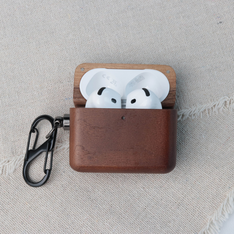 Ξύλινη θήκη ακουστικών για Apple AirPods 4ης γενιάς – μασίφ ξύλο, χειροποίητη, σκληρή θήκη, καθολική συμβατότητα