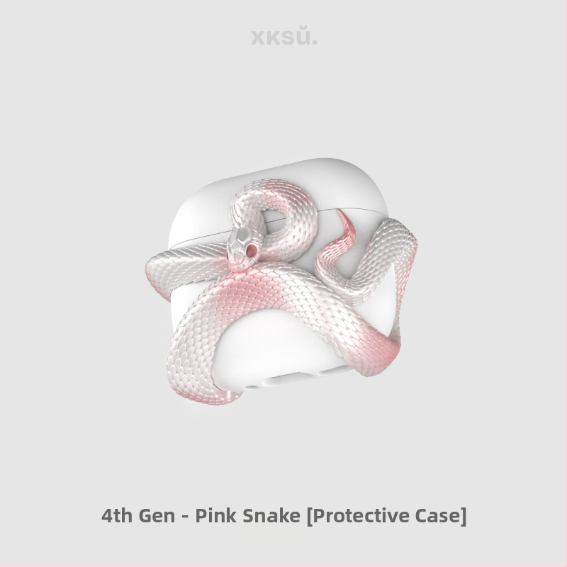 Xksu ochranný kryt zo série Had Apple AirPods Pro 3 a AirPods 4. generácie - cartoon štýl, Vstrekované formovanie, materiál PC