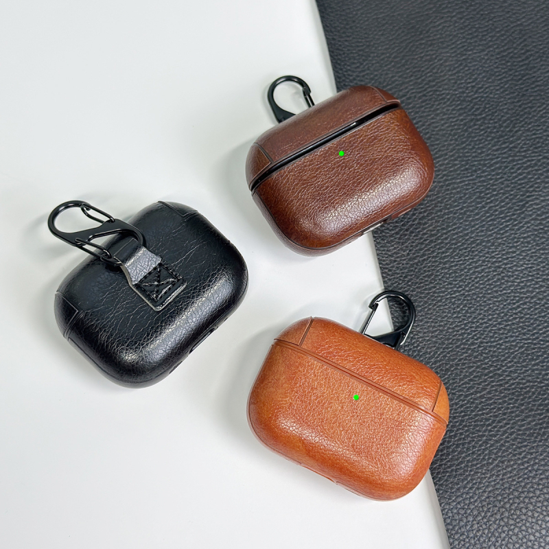 Θήκη AirPods Pro 1/2/3 γενεών – δερμάτινο στυλ, σκληρό περίβλημα προστασίας, από πλαστικό + τεχνητό δέρμα, χειροποίητη κατασκευή, προσαρμοζόμενη, συμβατή με Apple