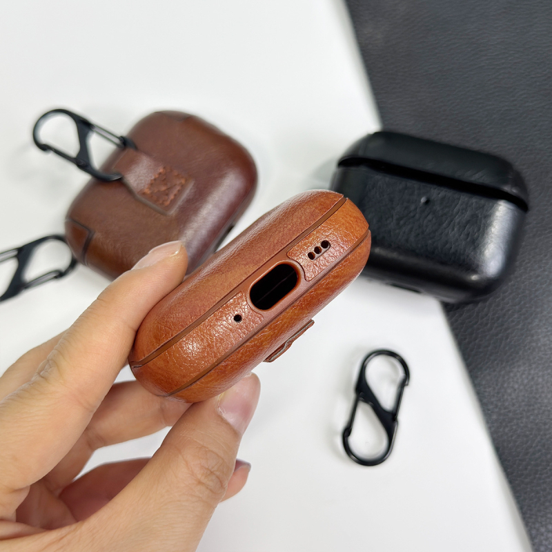 Θήκη AirPods Pro 1/2/3 γενεών – δερμάτινο στυλ, σκληρό περίβλημα προστασίας, από πλαστικό + τεχνητό δέρμα, χειροποίητη κατασκευή, προσαρμοζόμενη, συμβατή με Apple