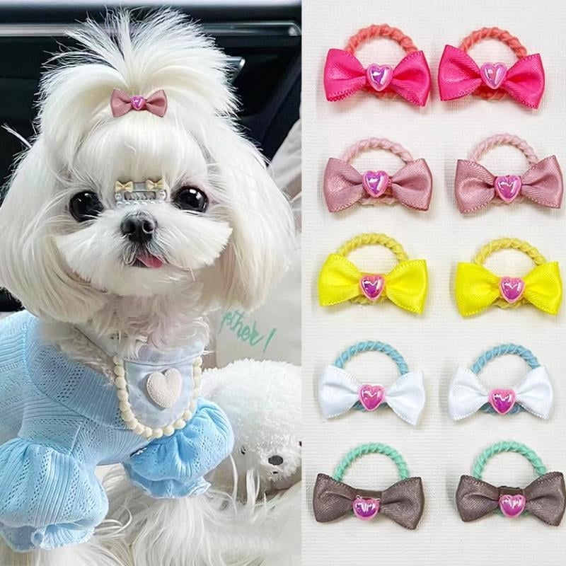 Clips de păr pentru animale de companie cu șnur împletit din poliester – Stil Teddy, BB Clip, Protecție împotriva deteriorării părului, Utilizare generală