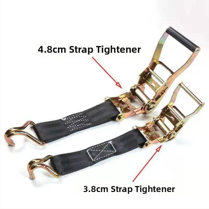 Augstas izturības poliesteru auto stiprinājuma siksna ar spriegošanas mehānismu; Materiāls: Poliesteris; Tips: Stiprināšanas siksna; Spriegošanas mehānisms: Spriegotājs