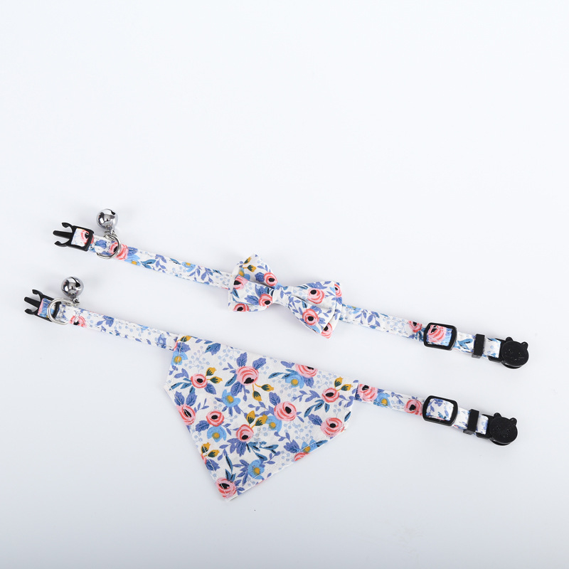Macska nyakörv masnival és zöld virágos csattal, 20-30 cm hosszú, 1,0 cm széles