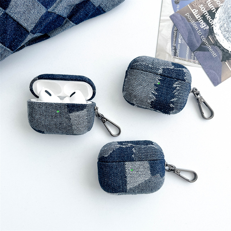 Husă de protecție AirPods, carcasă dură din material textile nețesut și PVC, portabilă, pentru dispozitive Apple