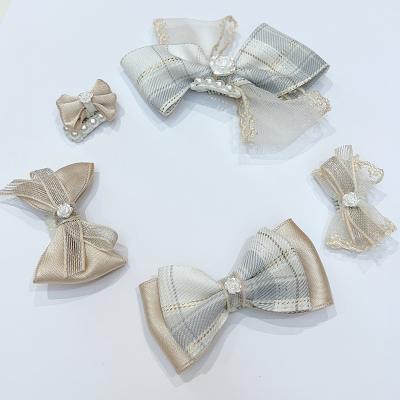 Clip de păr pentru câini cu funda, nylon, stil prințesă, potrivire universală