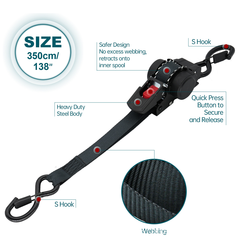 Smagas spriegošanas siksnas ar drošības sprādzēm, kravu transportam, vispārējai lietošanai